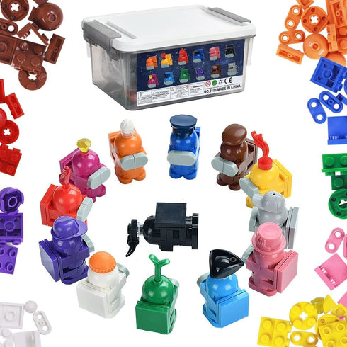 Werewolf Kill Space Kill Game (195pcs) with 13 Alien Figures, Imposter Building Blocks Toys for Kids and Fans