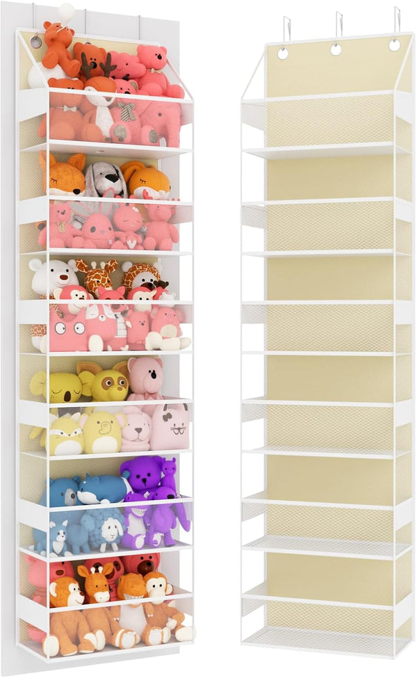 Over Door Hanging Organizer with 6 Shelves, Stuffed Animal Storage - Behind