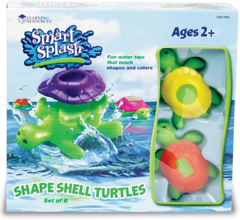Set 8, 2+ Learning Resources Shape Shell Turtles, Learn Shapes, Bath Toys of Ages