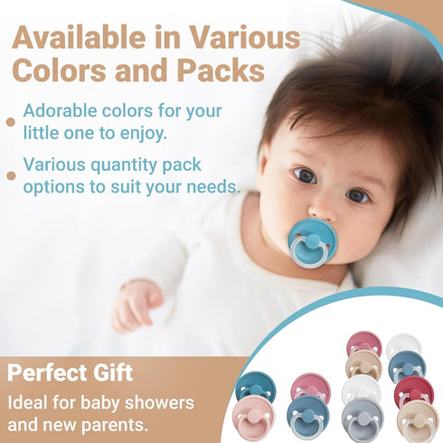 Button Me 6-18 2-Pack 6-18 ButtonMe Premium Soft Silicone Pacifiers Months BPA Free Baby Pacifier - of Comfortable