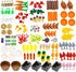 188pcs Set, City Food Bricks Picnic Toys Friends Kitchen Fram Restaurant DIY Pieces Parts Ice-Cream-Cupcakes