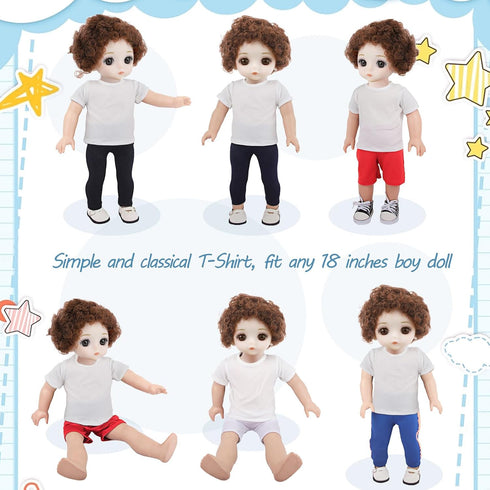 Litherr S 8 18 Inch 18 18 Inches Pcs Boy Doll T Shirt Clothes Sublimation Doll Outfits Accessories Classical Tee Shirts