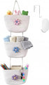 3 Tier Cotton Rope Hanging Wall Basket, Cute Flower Decor Wall Mounted