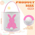6 Honeydak PCS Easter Eggs Hunt Basket for Kids Bunny Canvas Rabbit Tote Carry Bucket Bags(Fluffy)