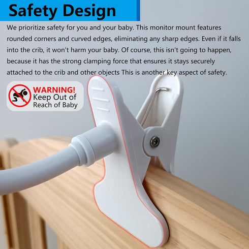 YOUNGLINK DXR-8 DXR-8 360 Baby Monitor Mount Compatible with Infant Optics & Pro, Adjustable, No Drill Install, Safe