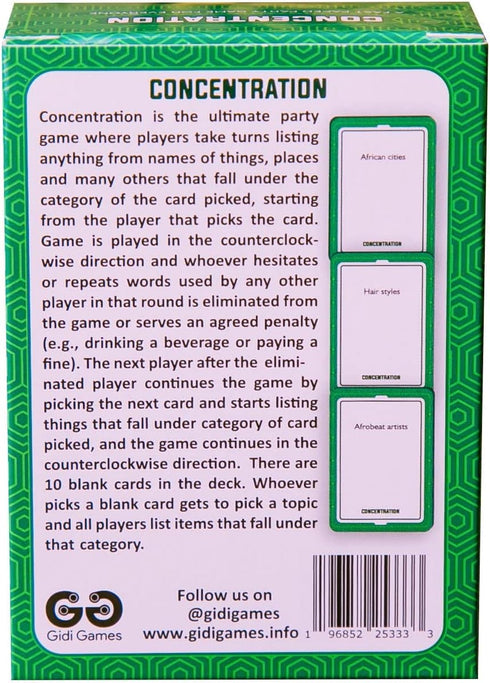 Concentration: A Fast Paced Africa Themed Guessing Game
