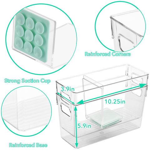 Ugotfeels 2 Breastmilk Storage Container with L Shaped Separator Boards, Dividers Will Flatten Standing Breast Milk