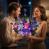 Set 17 887PCS HiWEEGO Flowers Bouquet Building with LED Light - Artificial Flowers Toy, Purple Roses Botanical