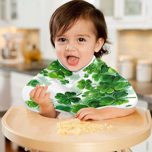 YETTASBIN St. Patrick's Day Clover Muslin Baby Burp Cloth, Super Soft Absorbent Cotton Burp Rag Baby Bibs Feeding Cloth