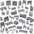 BMC Classic Marx Military Base Camp - 44pc Plastic Army Men Playset Accessories