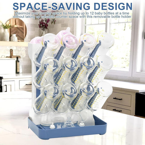 Countertop 12Pc Baby Bottle Drying Rack, Bottle Dryer, Cup Drying Rack, for Bottles and Accessories,Pump