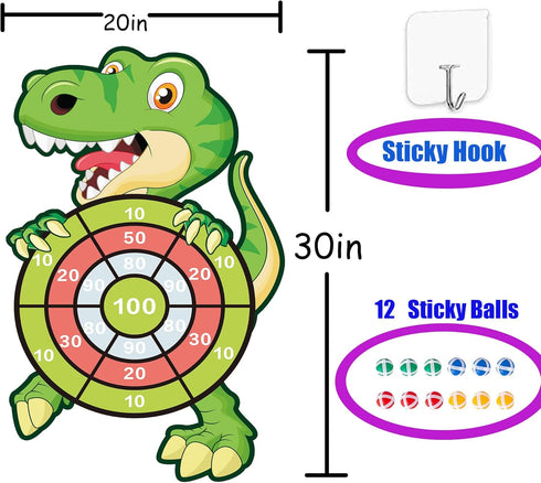 HONGID 3-12 Boys,30Large 4-12,Indoor Dinosaur Toys for Year Old Dart Board Kids Toys Age Outdoor Games Dinosaur
