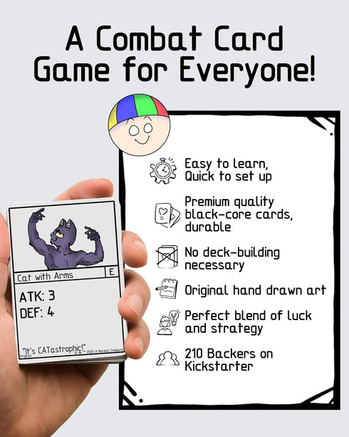 13+, 2-4 Original Edition Battle Royale Strategy Card Game for Ages Players, Portable Party Game for Families