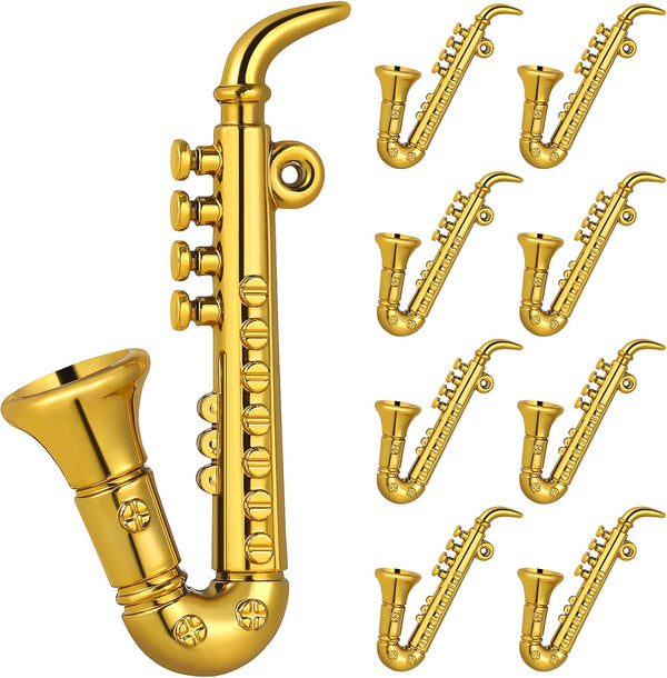 9 PCS Miniature Saxophone - Mini Saxophone Model for Dollhouse 1:12 Miniature Musical Instrument