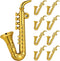 9 PCS Miniature Saxophone - Mini Saxophone Model for Dollhouse 1:12 Miniature Musical Instrument
