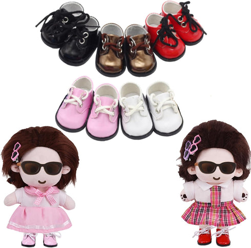 MM MEGIJAAKI 2 1/8 (2 Pairs Mini Shoes BJD Doll Shoes PU Leather Cute Elf Shoes Colors)