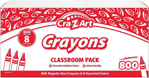 Pack 800ct 8 Cra-Z-Art Crayon Bulk Class Assorted Colors