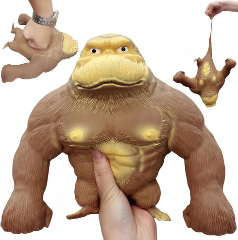 RRSDJJ Squeeze Toy, Squishy Monkey Toy,Stretchy Glue-Sand Filled Rubber Gorilla,Elastic Stretchable, Autism,Decompression Toy