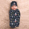 Munific Personalized Baby Swaddle Blanket for Boys, Custom Name Space Receiving Blanket with