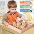 Montessori Sensory Bin Tools Toy with Wooden Box for Toddlers, Pretend Play Dish Toys, Kids Fine Motor Skills