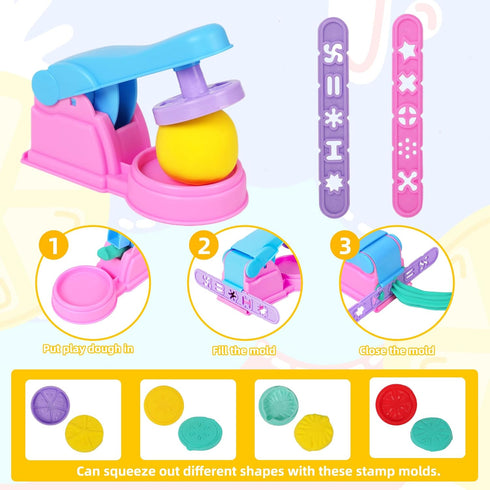 Set 22 Set 3-8 Dough Tools for Kids PCS Macaron Color Dough Play Tools with Animal Cutters, Dough Tool for Ages (Random