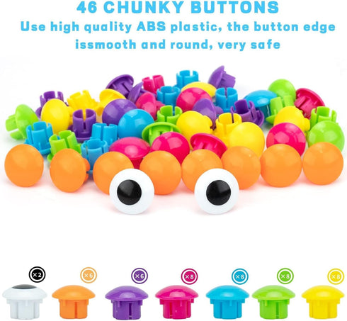 3-5,Early 3+ Button Art Toys for Toddlers, Color Matching Mosaic Pegboard for Age Preschool Learning Activity Button