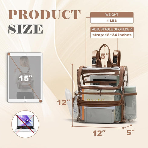Backpack 12x6x12 MOMINSIDE Diaper Bag Small Diaper Bag,Mini Diaper Bag, Clear Bag for Stadium Events Small Clear Bag
