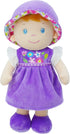 June Garden 12" Soft Dolly Laura - Stuffed Baby Doll Gift for 1-3 Year Old Girls in Purple Dress