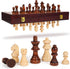 Wooden Magnetic Chess Set 15-Inch Foldable Wooden Chess Board with Magnetic Pieces,