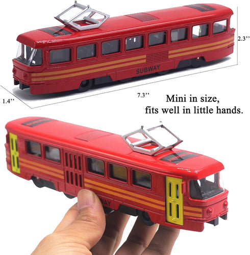 OTONOPI Toy Train Set - Subway Bullet Train High Speed Locomotive Engine Die Cast Model Car for Kids, Pack of 4