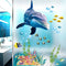 Ocean Wall Stickers for Under The Sea Theme, Cute Fish, Blue Dolphin, Seagrass Coral Mural for Nursery Kids Room