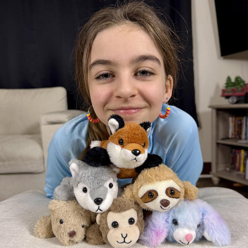 6 7 Inch Tezituor Pcs Stuffed Animals Bulk, Small Stuffed Woodland Plush Bulk, Cute Assorted Plushies Toy Gift for Kids