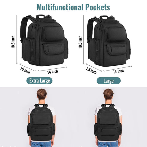 Backpack, Backpack 2 TravelBlack Mancro Diaper Bag Extra Large Capacity Baby Diaper with Insulated Pockets and Stroller