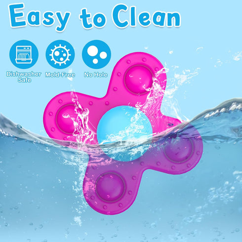 Suction Cup Spinner Toys for 1 Year Old, 3 Pcs Spinning Toys for Toddlers 1-3, Sensory Bath Toys