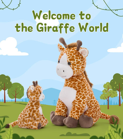 Animal,25.6in Tezituor Giraffe Stuffed Large Giraffe Plush Toy with Baby, Cute Plushies,Giraffe Plush Pillow