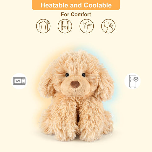 SuzziPals Warmable Golden Retriever Plush Toy Weighted Stuffed Animals, Microwavable Stuffed Animal Heating Pads