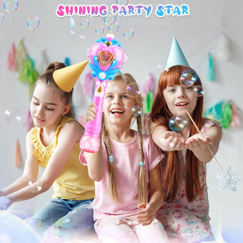 Beria Princess Toy Bubble Wand, Birthday Gifts for Girls 3-8, Light Up Bubbles Machine for Kids