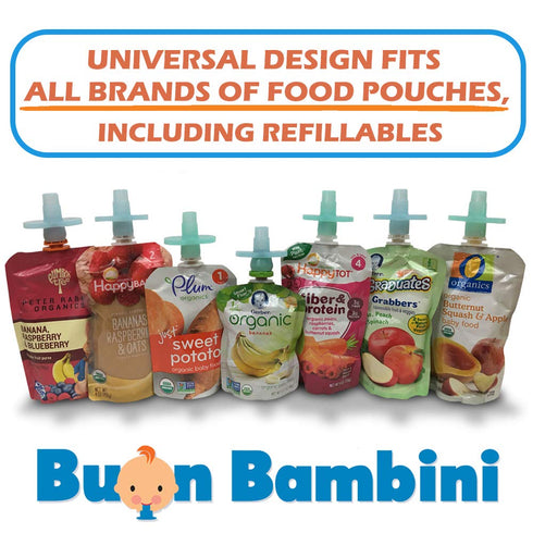 100% 6 2 Packs Soft Sip Baby Food Pouch Topper Plus Travel Case - Baby Led Weaning - Silicone, Dishwasher-Friendly
