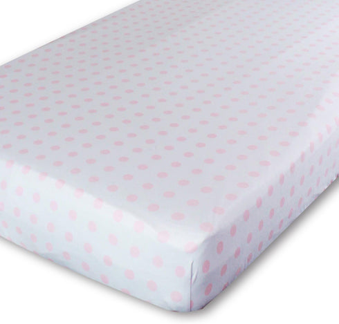 100% 2 Pack Universal Fit Crib Sheets - Natural Soft Jersey Knit Cotton for Standard Crib and Toddler Mattress - (Pink