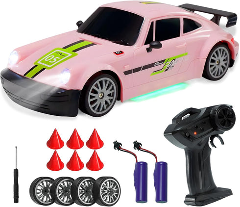 1:20 2.4G 20+KM/H, 50-Minute 2pcs SANCO RC Drift Car - Drifting Car with Dual Tire System & LED Lights, Playtime