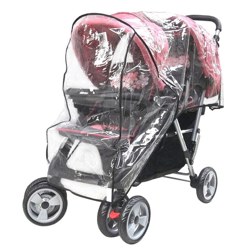 Weather Shield Double Popular Universal Size Baby Rain Cover/Wind Shield for Swivel Wheel Stroller (Black)