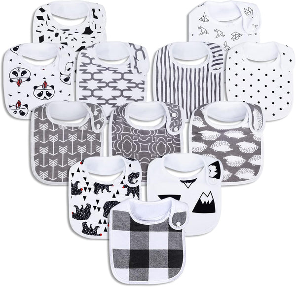 Baby Bibs Soft and Absorbent Organic Cotton Bandana Drool Bibs Set for Boys and Girls, Newborn 0-36 Months