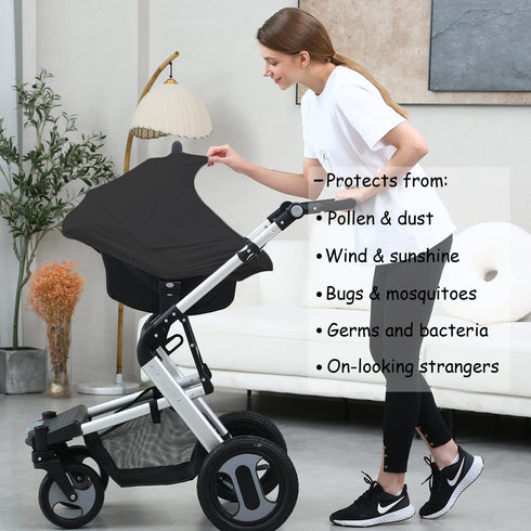 Dudeeghes Carseat Covers for Baby Breastfeeding Multi use Car Seat Canopy Cover, Infant Stroller Canopy Cover for Boy