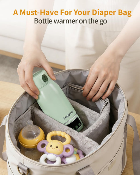 17.6 OZ 120 17400 48H Portable Bottle Warmer on The Go, W Fastest Heating, for Breast Milk & Water, mAh Battery