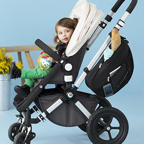 Stroller Organizer Bag, Waterproof Side Sling Stroller Storage Attachment with Pocket for Travel Walking