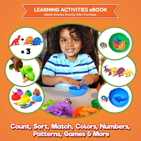 Counting 3 4 5 54 Jumbo Sorting & Dinosaurs Matching Game - Educational Dinosaur Toys for Year Olds with Math