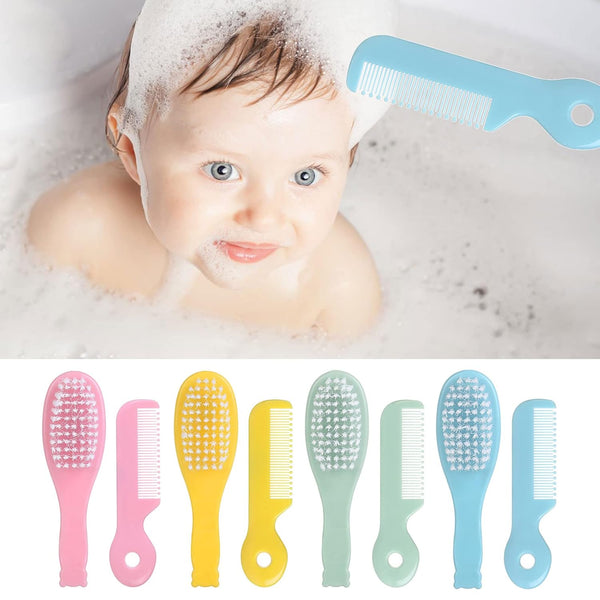 WOEIFGV Set Soft Hair Brush & Comb Finest Bristles Baby Hair Brush Infant Body Massage Brush Bathtub Soothing Brush