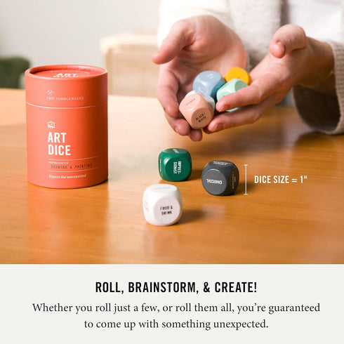 Two Tumbleweeds Art Dice - Drawing & Painting Game for Adults, Set of 9 Dice for Creative Inspiration and Classroom Use