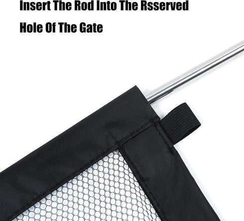 2 Pack Dog Gate, Mesh Baby Gate, 43.3'' X 28.3'' for Stairs & Doorways, No Drilling, 12 Hooks by Lofekea