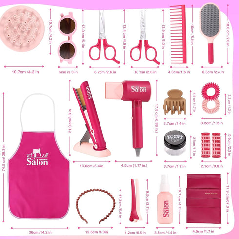 Set GAGAKU Pretend Hair Salon Toys for Girls,Pretend Makeup for Toddlers Dress Up Beauty Salon Stylist Kit with Hair